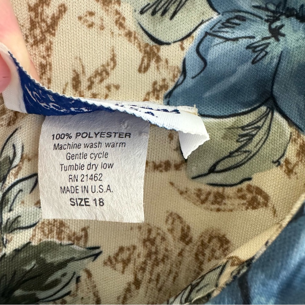 Vintage Good Times 1980’s Floral Dress USA Made Elastic Waist Size 18 - Picture 15 of 16